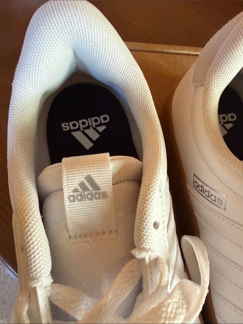 adidas White Sneakers with Gum Sole and Light Gray Suede - Picture 8 of 8